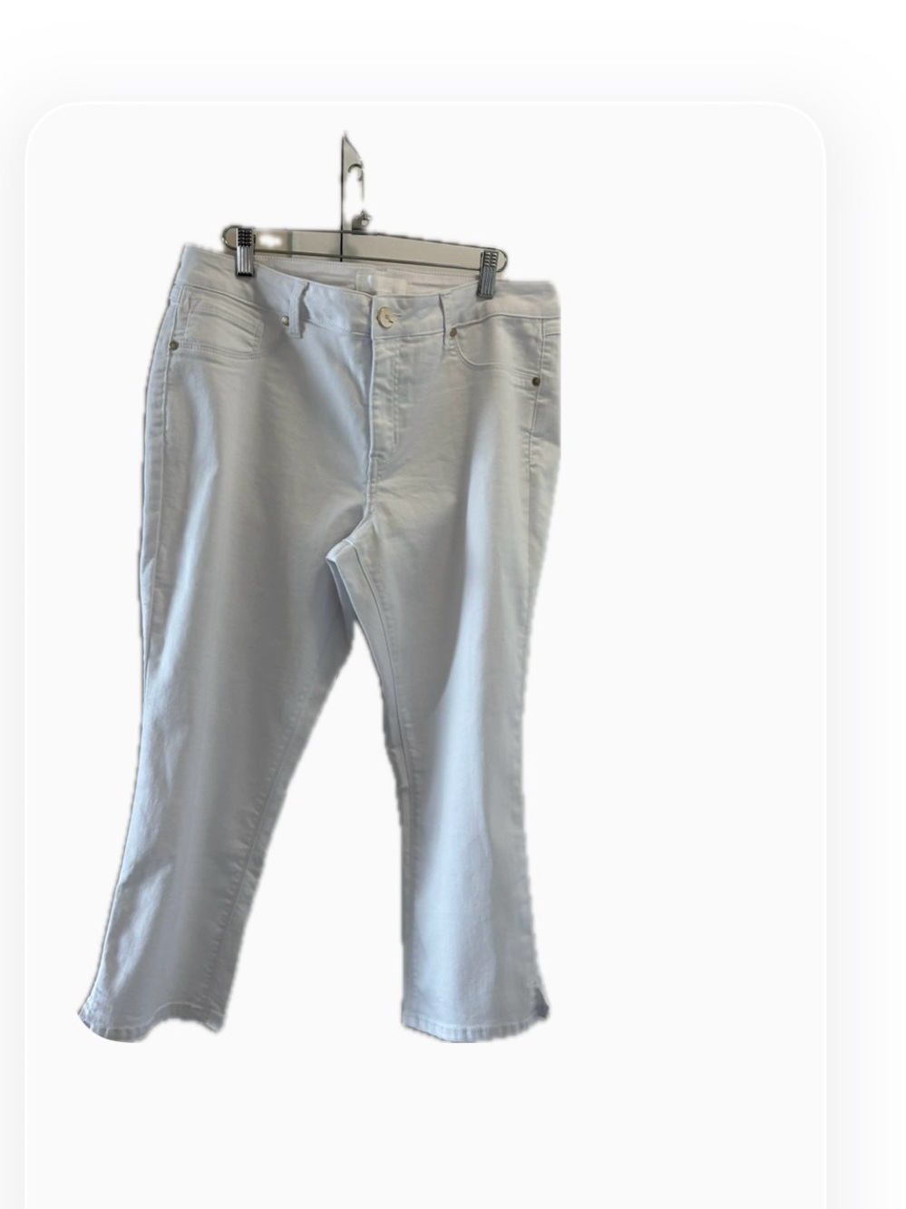 White Women's Stretch Straight-Leg Jeans